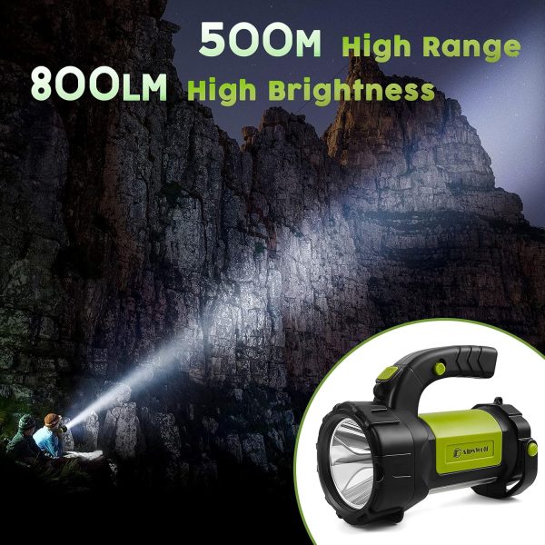 AlpsWolf Camping Lantern Rechargeable, LED Flashlight Spotlight Lantern with 800LM, 3600 Capacity Battery Powered, Portable Bright Camping Light for Emergency, Outdoor Hiking, Power Outages - Image 3