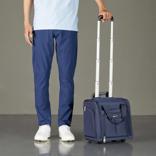 Underseat Carry On Luggage with Wheels - 14-Inch Rolling Travel Bag, Navy - Image 6