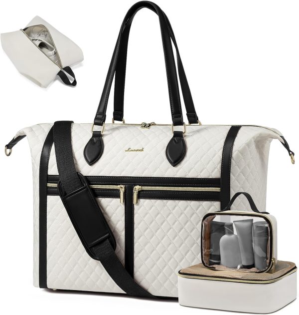 Travel Weekender Bags for Women, 4-in-1 Duffle Bag with Shoes Bag, Carry On Overnight Bag with Toiletry Bag & Wet Pocket, Large Travel Tote Bag Hospital Bag for Women Labor Delivery