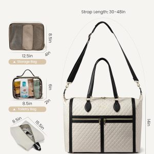 Travel Weekender Bags for Women, 4-in-1 Duffle Bag with Shoes Bag, Carry On Overnight Bag with Toiletry Bag & Wet Pocket, Large Travel Tote Bag Hospital Bag for Women Labor Delivery
