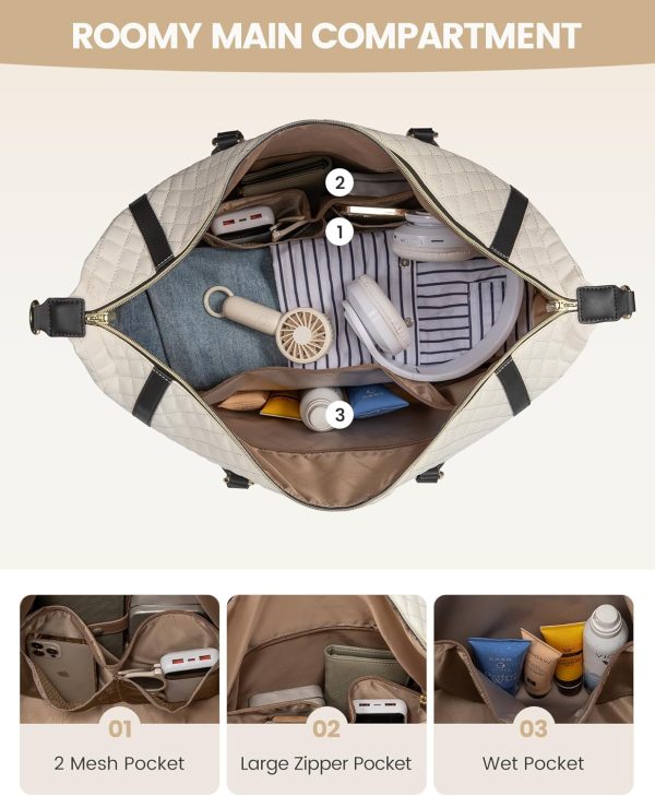 Travel Weekender Bags for Women, 4-in-1 Duffle Bag with Shoes Bag, Carry On Overnight Bag with Toiletry Bag & Wet Pocket, Large Travel Tote Bag Hospital Bag for Women Labor Delivery - Image 3