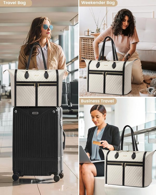 Travel Weekender Bags for Women, 4-in-1 Duffle Bag with Shoes Bag, Carry On Overnight Bag with Toiletry Bag & Wet Pocket, Large Travel Tote Bag Hospital Bag for Women Labor Delivery - Image 9