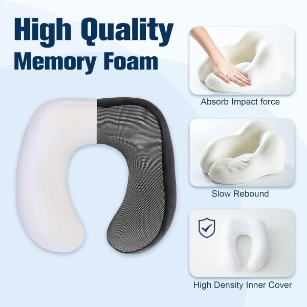 Neck Pillow for Traveling, Travel Pillows for Airplanes,100% Pure Memory Foam Travel Neck Pillow, Adjustable Flight Pillow, Portable Plane Accessories with Eye Mask, Earplugs, Carry Bag - Image 5