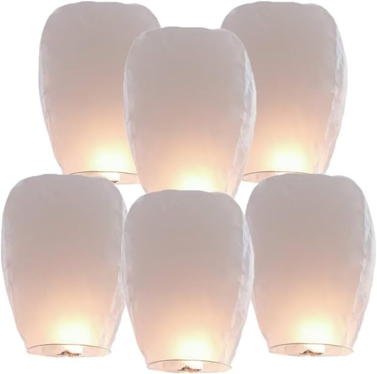 Paper Lanterns Have 6 Pack White, Chinese Lanterns to Release Make Outdoor Activities More Fun, Chinese Paper Lanterns is a Must Have Prop for Party and Memorial.