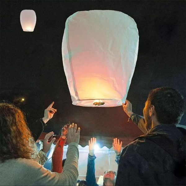 Paper Lanterns Have 6 Pack White, Chinese Lanterns to Release Make Outdoor Activities More Fun, Chinese Paper Lanterns is a Must Have Prop for Party and Memorial. - Image 2