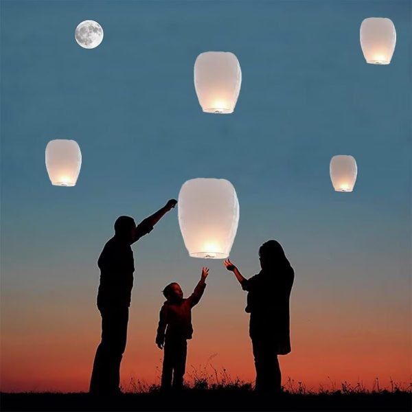 Paper Lanterns Have 6 Pack White, Chinese Lanterns to Release Make Outdoor Activities More Fun, Chinese Paper Lanterns is a Must Have Prop for Party and Memorial. - Image 4