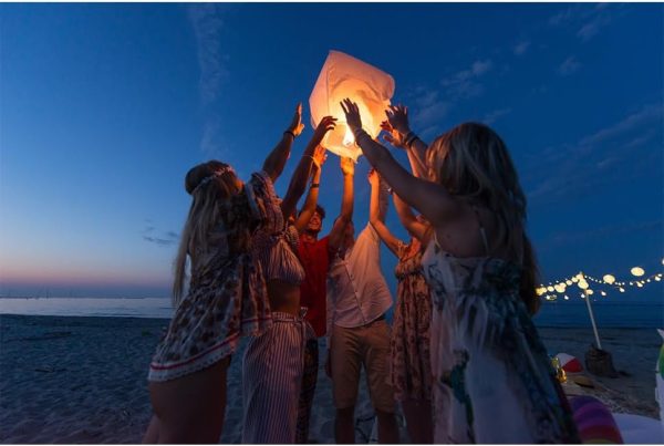 Paper Lanterns Have 6 Pack White, Chinese Lanterns to Release Make Outdoor Activities More Fun, Chinese Paper Lanterns is a Must Have Prop for Party and Memorial. - Image 5